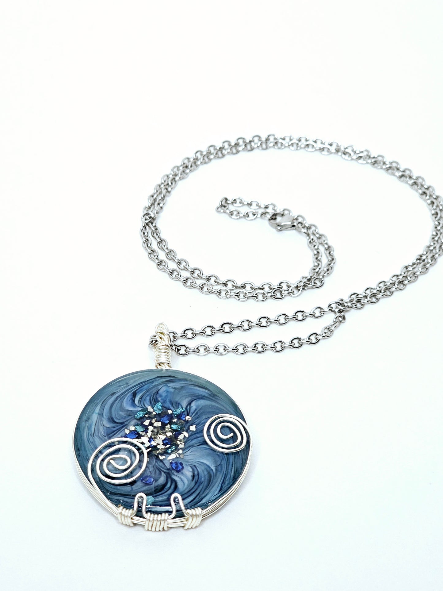 Blue Spiral Neckalce
