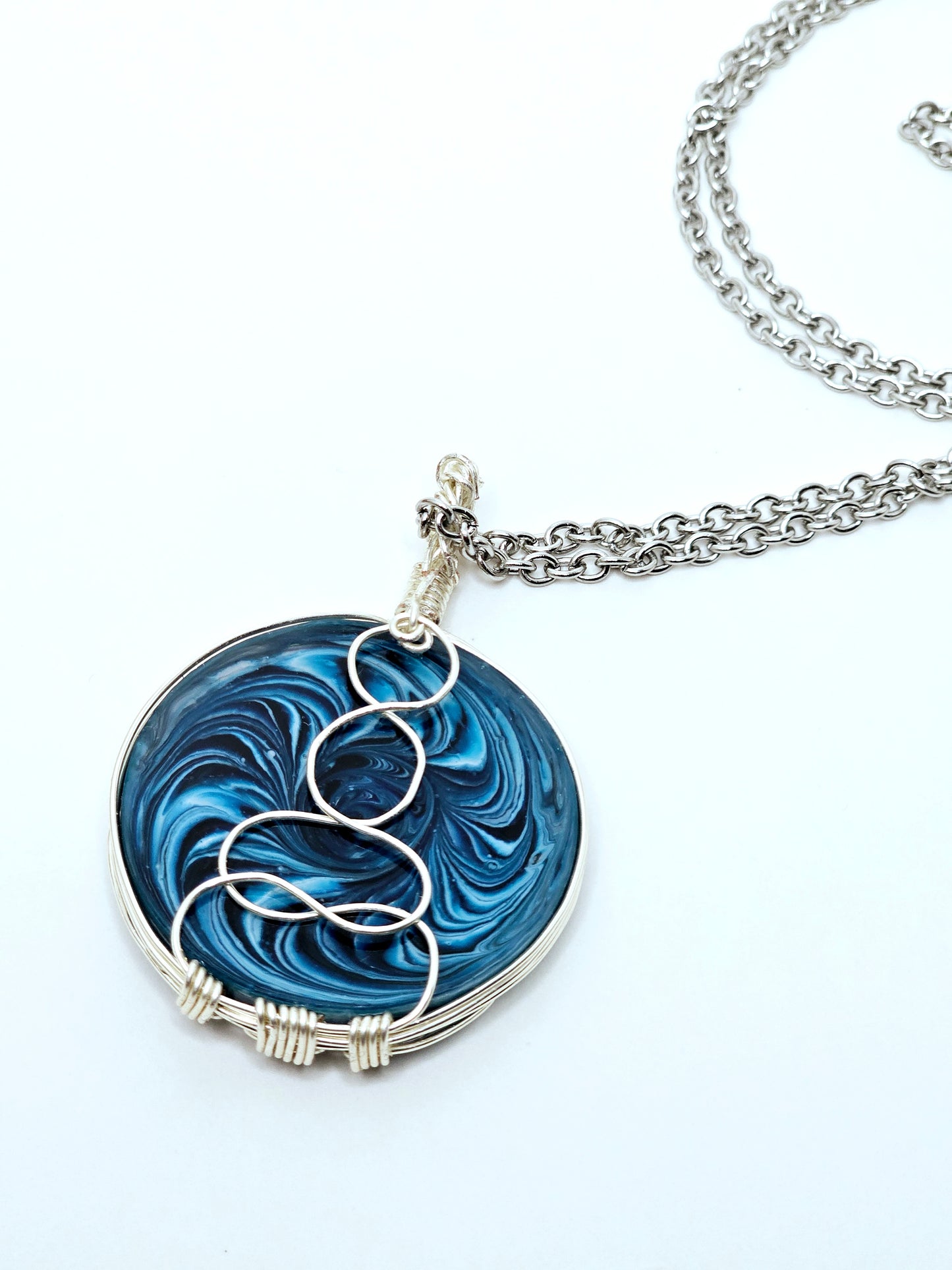Blue Spiral Neckalce