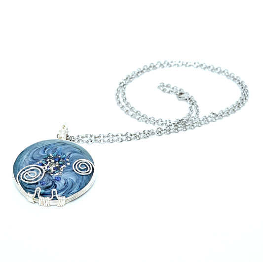 Blue Spiral Neckalce