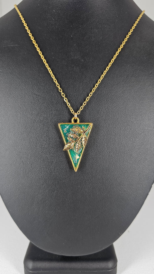 Pyramid Green Necklace