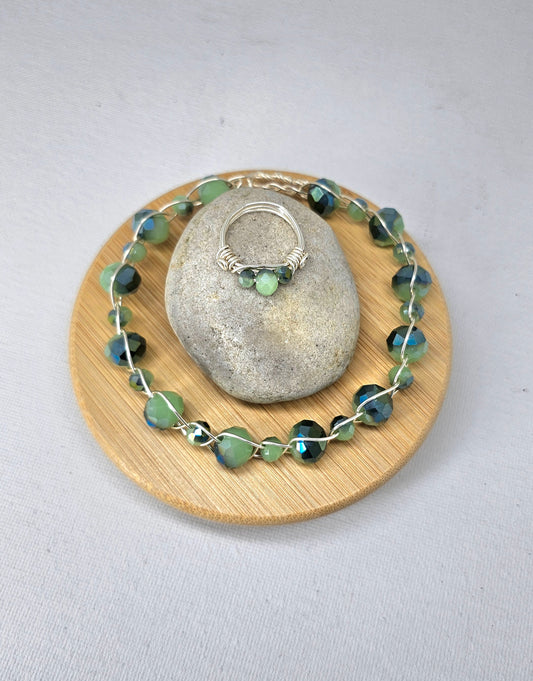 Opal ring and braclet set